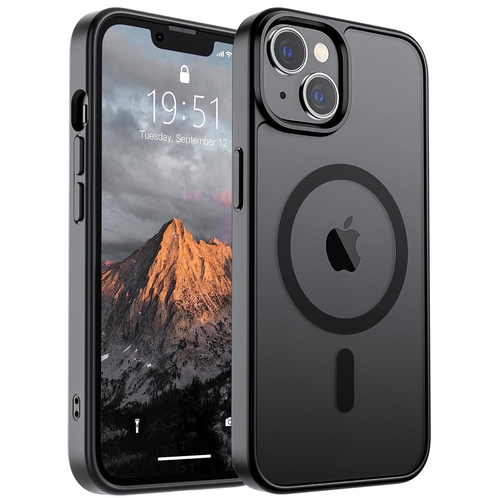 Compatible with iPhone 14 Full Range Magnetic Phone Cases Supporting MagSafe Military Grade Drop Protection Fully Transparent Hard