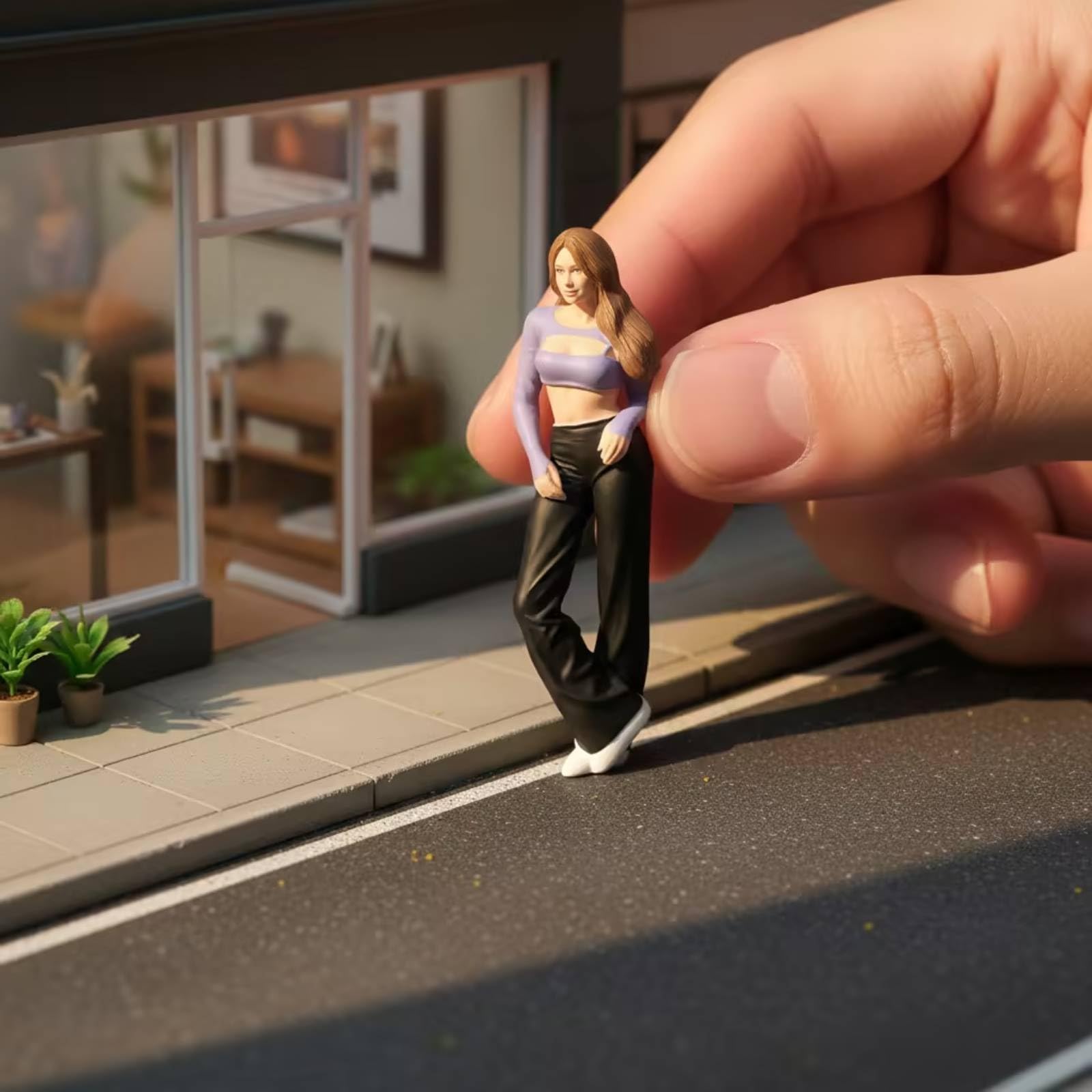 Resin-Figur im Maßstab 1:18 detailreich Miniatur-Menschenfigur zierlich bemalte Miniaturfigur für Modellbauer, Modellbau, Vitrine