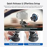 NEEWER 3" Suction Cup Support de caméra avec tête de balle bras magique, 1/4" ARRI Trous, Mont de voiture à libération rapide avec support téléphonique & Adaptateur Cam Action Compatible avec iPhone DJI Insta360, CA104
