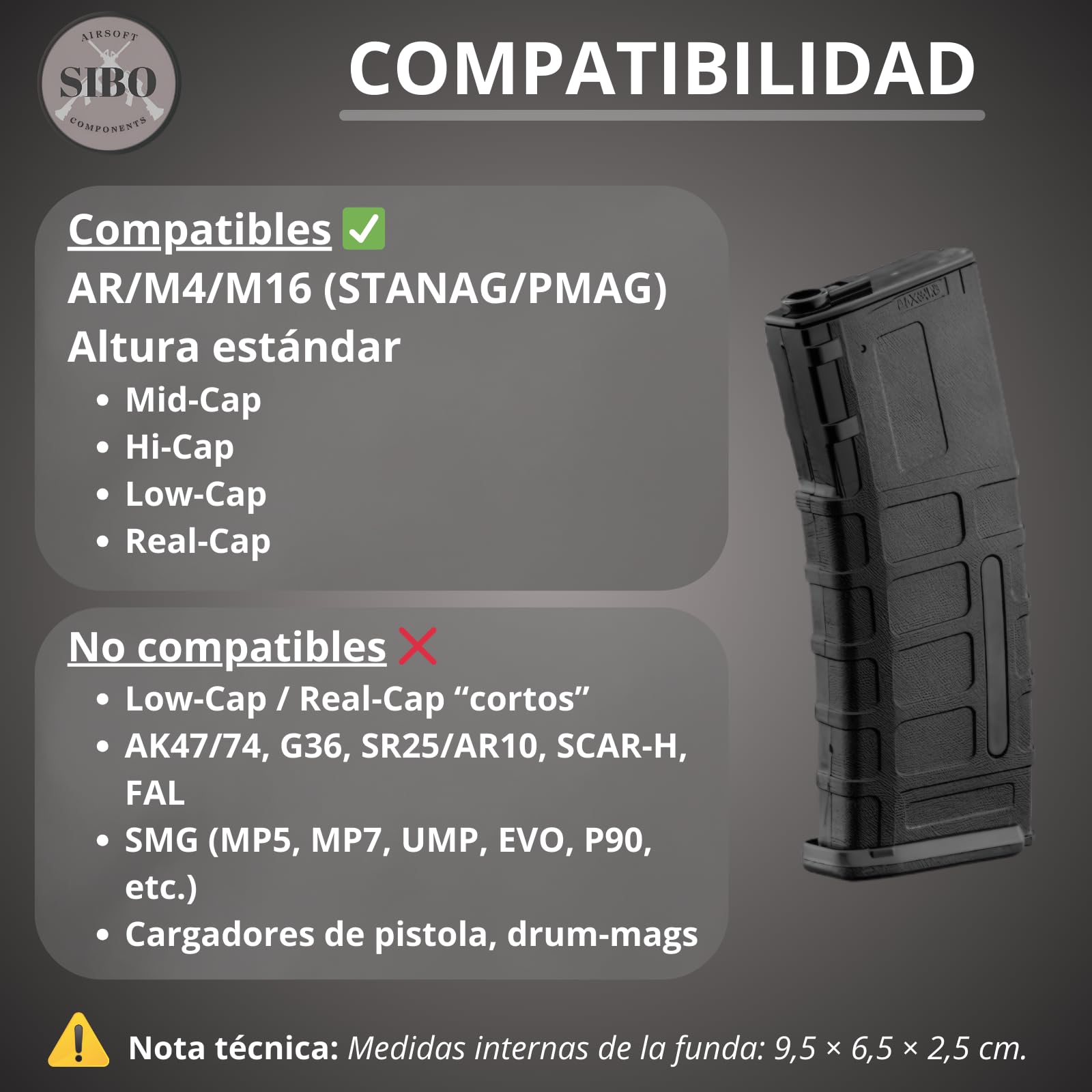 Sibo - Fundas Protectores (Pack de 2) para Cargadores Airsoft AR/M4/M16 (STANAG/PMAG) – Silicona Antideslizante, Extracción Rápida, Compatibles Mid/Hi/Low/Real-Cap (Verde)