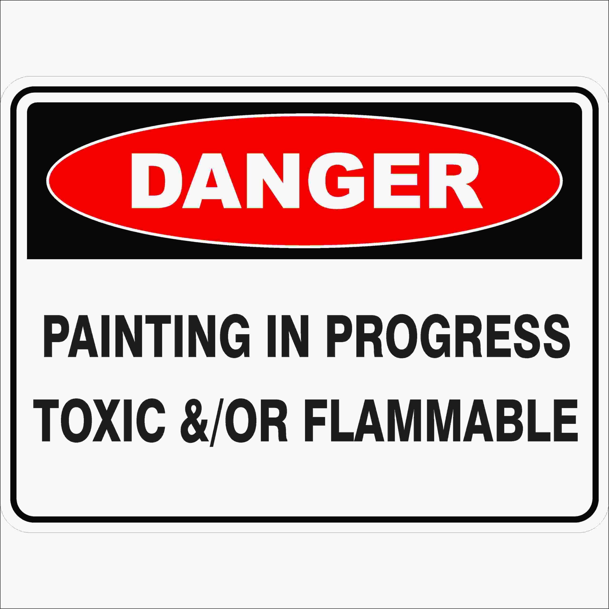 Painting In Progress Toxic &/or Flammable Sign, 12x8 Metal Tin Sign, Painting ongoing, toxic and flammable.
