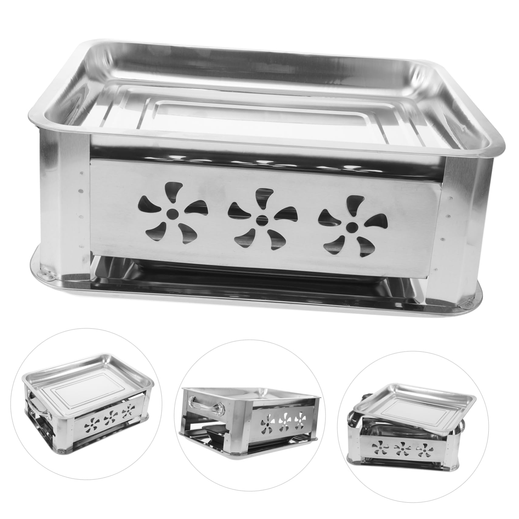 HANABASS Plato Grueso De Pescado Parrilla Bandeja De Buffet De Acero Inoxidable Plato Rectangular Para Servir Buffet Bandeja Plana Para Calentar Alimentos