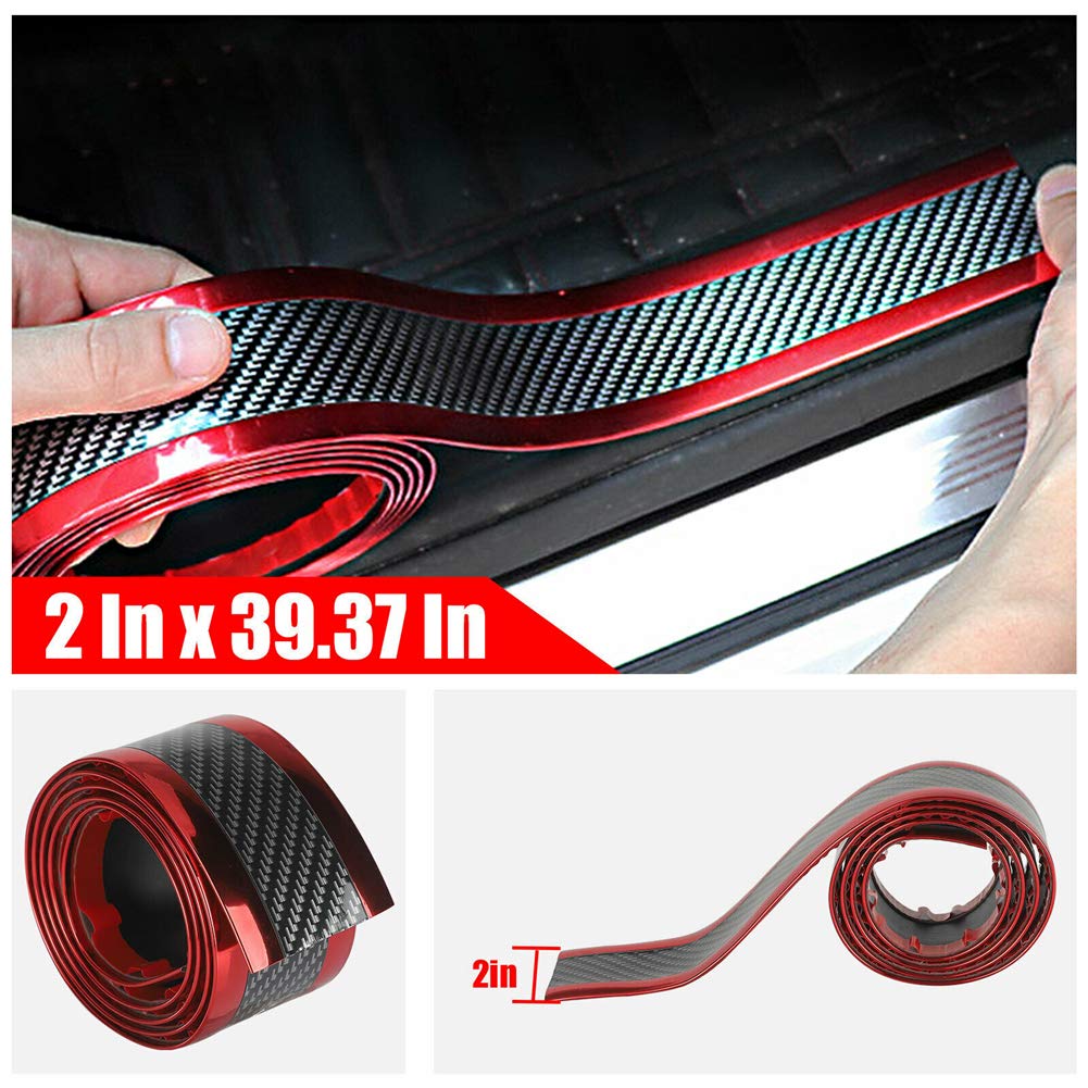 ihreesy Universal Car Door Edge Guards Sticker,2 x 39.37 Inch Anti-Collision Door Entry Guards Cover Strip DIY Edge Guard Strip Door Sill Protector Decoration Sticker