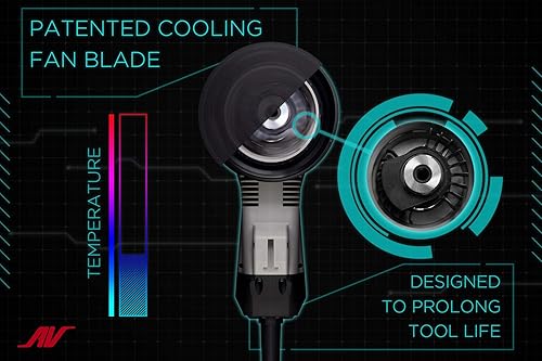 Miniatura 7 de AirVANTAGE - Lijadora eléctrica industrial avanzada de 6 pulgadas, estilo palma, de 2 generación, aspiradora central con almohadilla de perfil bajo