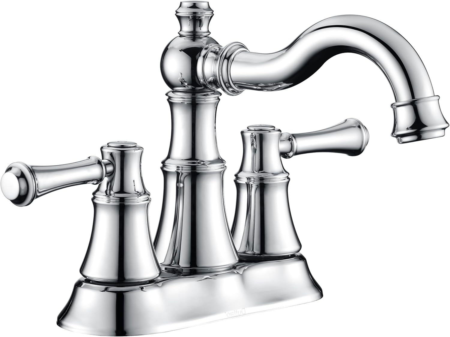 Centerset Bathroom Faucet for Sink 3 Hole,2 Handle 4 Inch 360° Swivel Spout Lavatory Faucets with Pop-up Drain Polished Chrome Finish DF-2581-CP Duttao