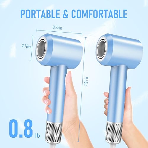 Miniatura 5 de Secador de pelo, secadora de alta velocidad, secador de pelo de cuidado iónico negativo de 110000 rpm, secador de pelo para secado rápido, bajo