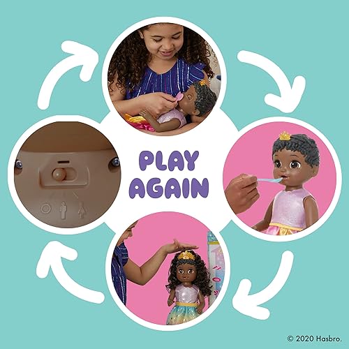 Miniatura 4 de Baby Alive Princesa Ellie Grows Up! Muñeca de pelo negro para niñas y niños de 3 años en adelante, 18 pulgadas