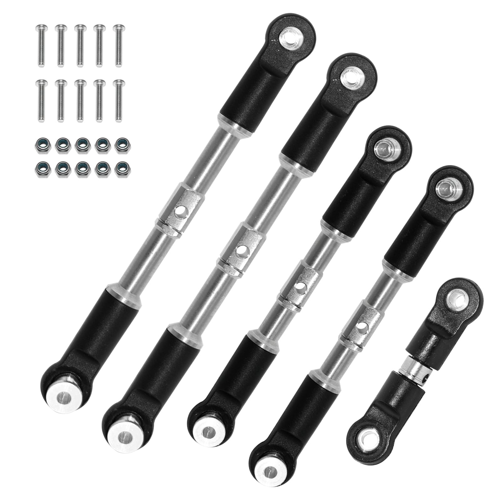 Turnbuckle Set Bolded Steel 5pcs for Arrma Typhon Infraction 6S Felony Limitless Upgrade Parts (Black)