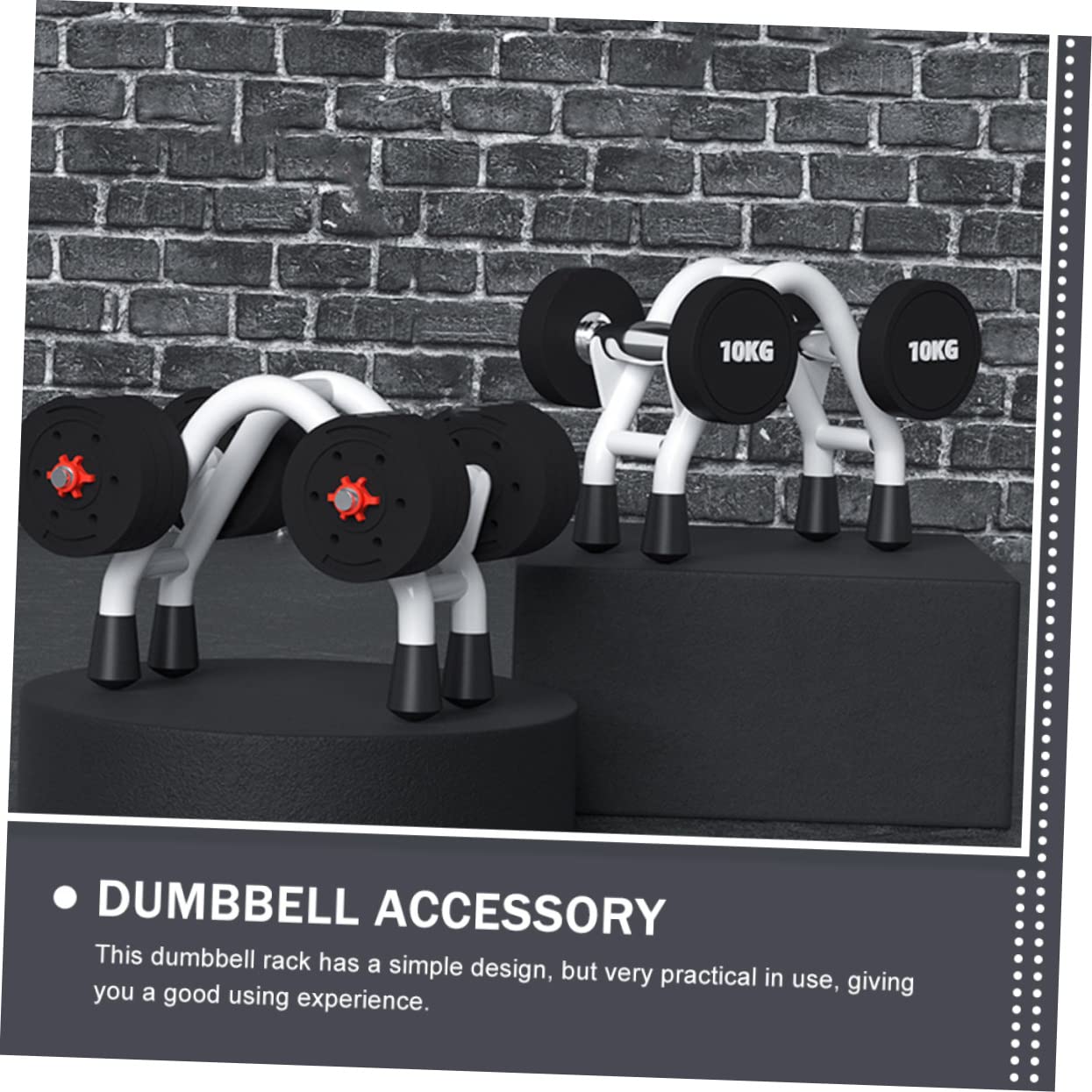 Gogogmee Gym Dumbbell Rack Wear Resistant Dumbbell Holder for Home Gym Stable Base Design for Barbell Storage Practical with Protective Pads