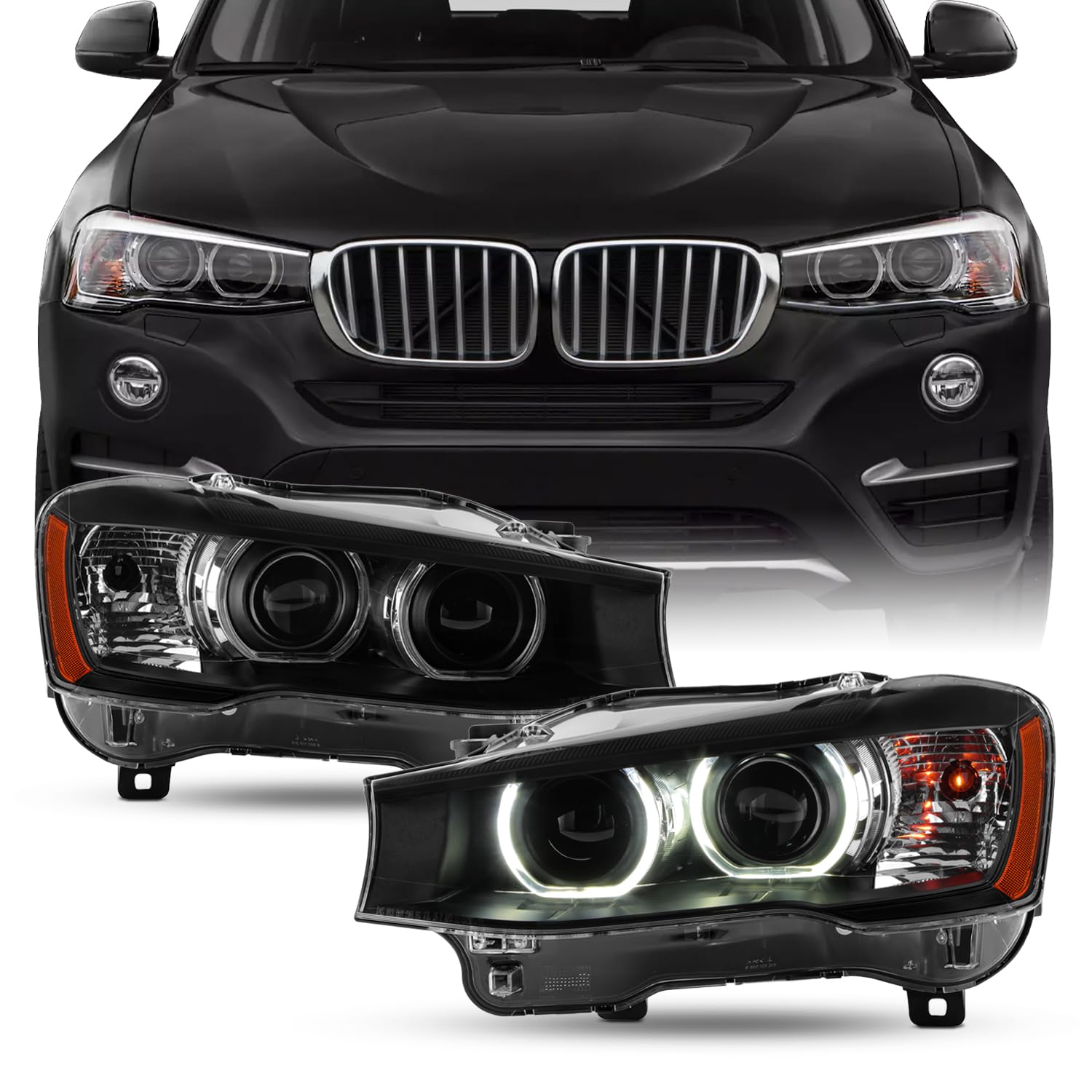 Amazon.com: AKKON - Fits 2015-2018 BMW X3 / X4 [Halogen Type] Projector ...