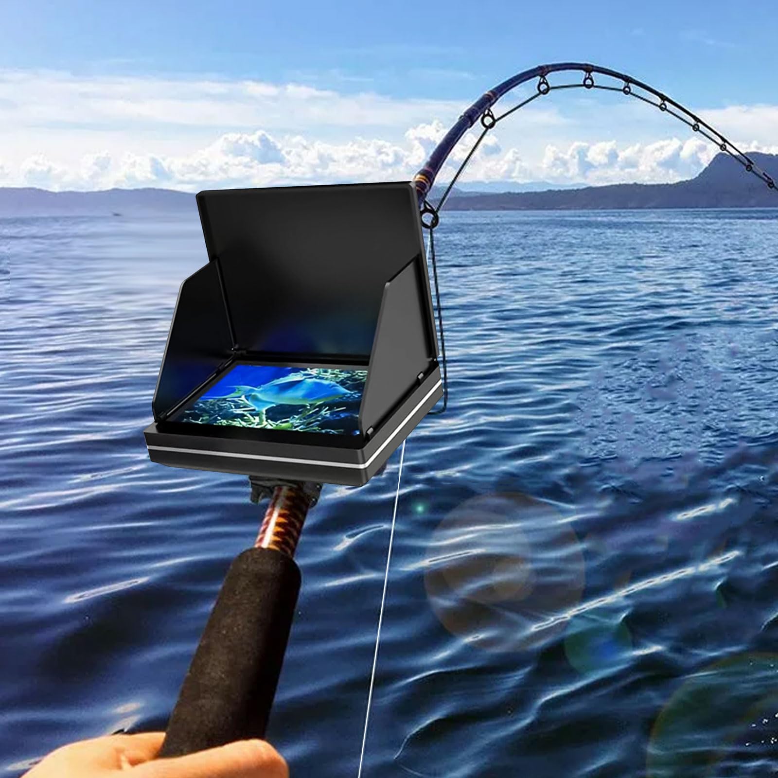 Cámara de pesca subacuática, monitor LCD de 5 pulgadas, buscador de peces HD, cámara subacuática impermeable, kit de cámara subacuática de visión nocturna con cable de 30 m para lago de hielo, barco,