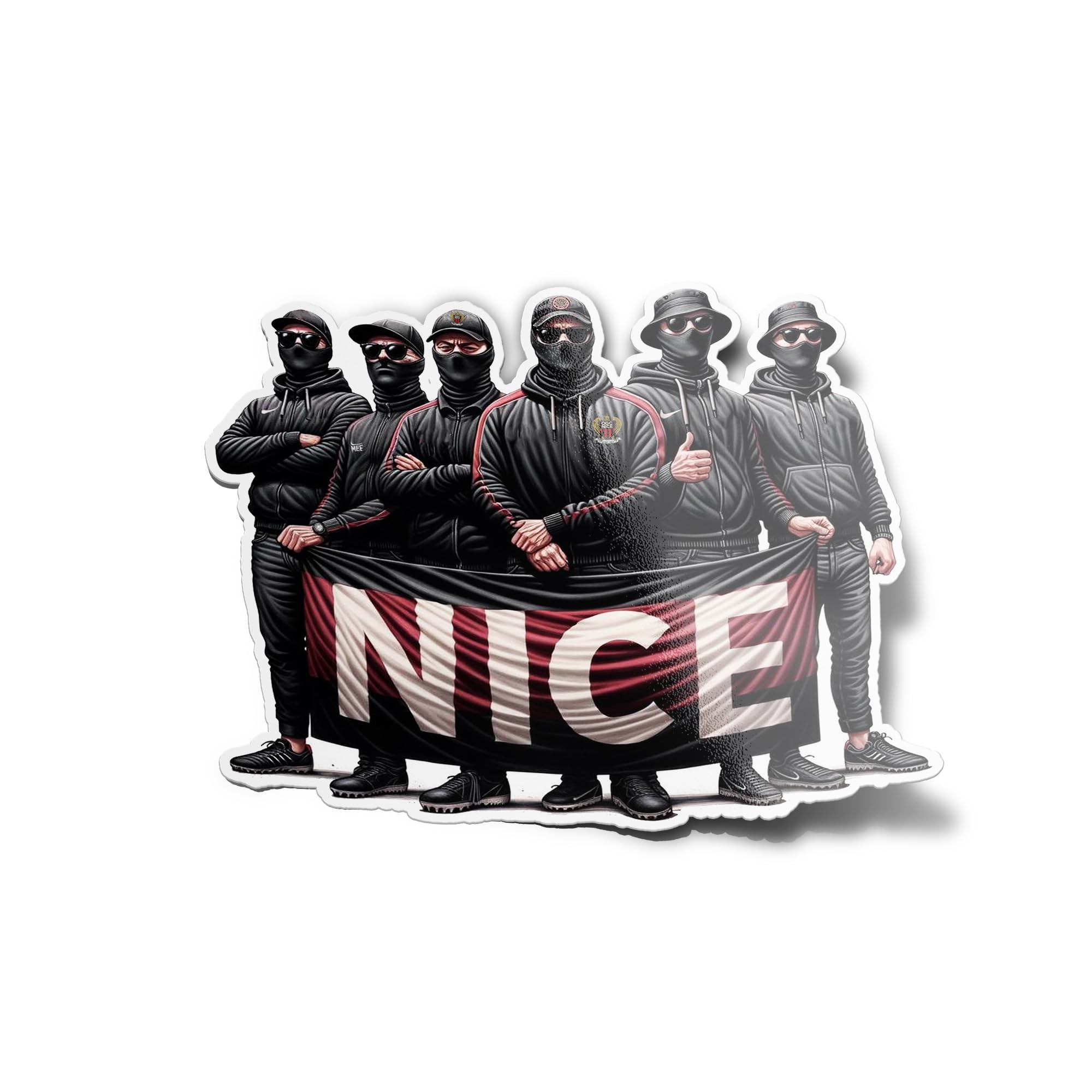 Pack AUTOCOLLANTS STICKERS Hooligan NICE Ultras – Sticker Fan de Football, Supporter OGC Nice, Décoration Sportive et Graphique nicois nissa fans sud kop tribune populaire vinyle resistant eau & UV