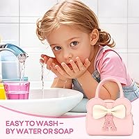 Vista 4 de Kit de maquillaje real para niñas – 18 juguetes de maquillaje no tóxicos lavables con monedero inicial – Regalos de cumpleaños para edades de 3, 4