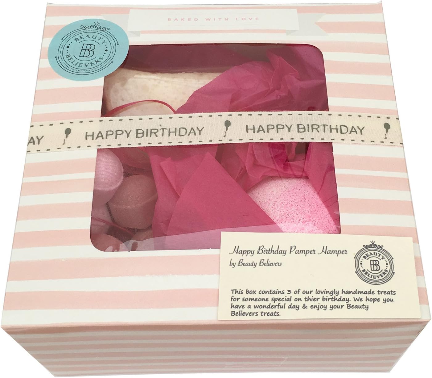 Bathbomb Pamper Hamper Treat Box with Happy Birthday Decoration