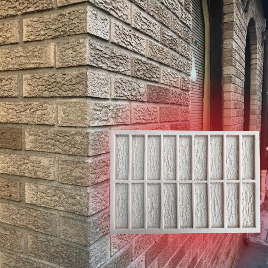 Brick Stone Concrete Mold for Wall Panels – BS 311/3 – 18 Sections – 3 Sq.Ft. – Reusable Silicone Rubber Form for DIY Decorative Wall Stone, Garden Pathways, Patio, and Veneer