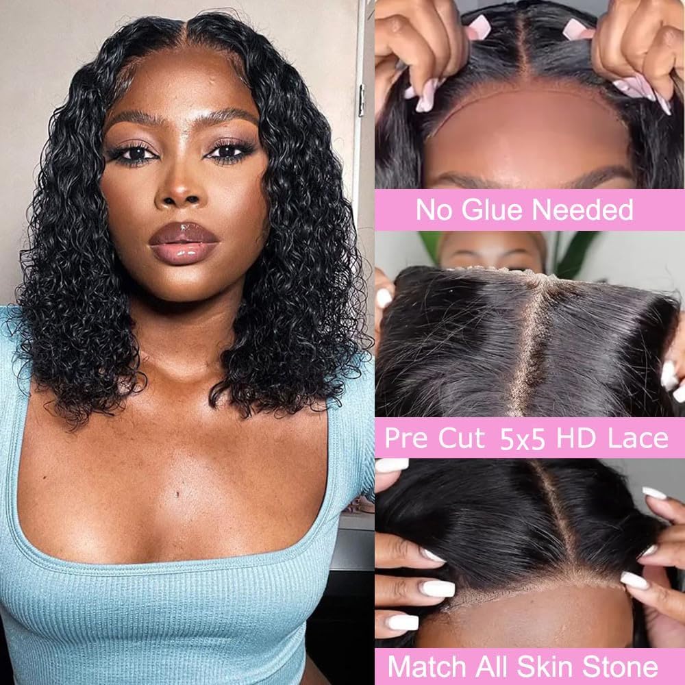 Glueless Human Hair Lace Wig with Pre-Plucked Natural Hairline