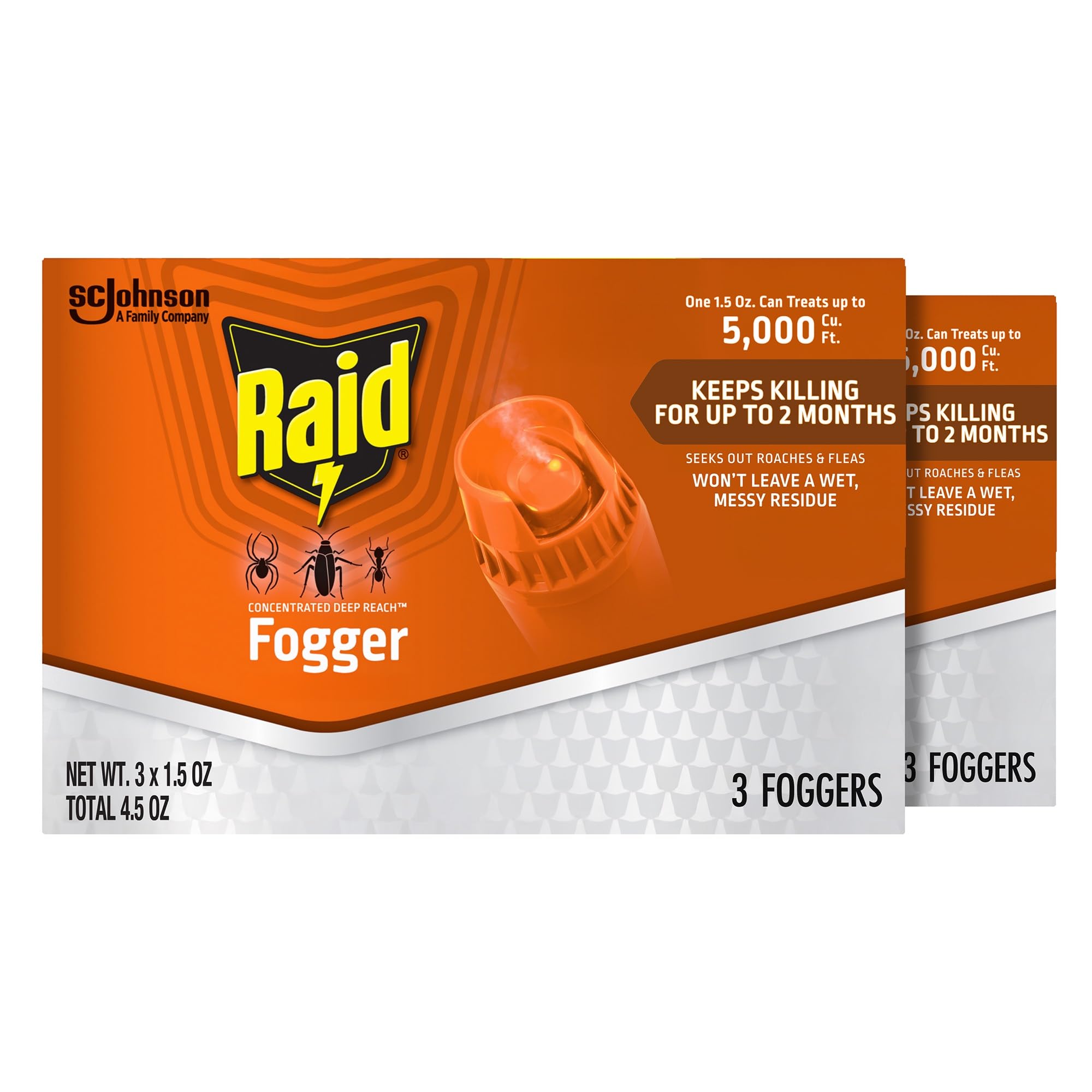 Concentrated Deep Reach Fogger Kills Ants Roaches and Spiders 1.5 Ounce Cans 3 Count (Pack of 2)