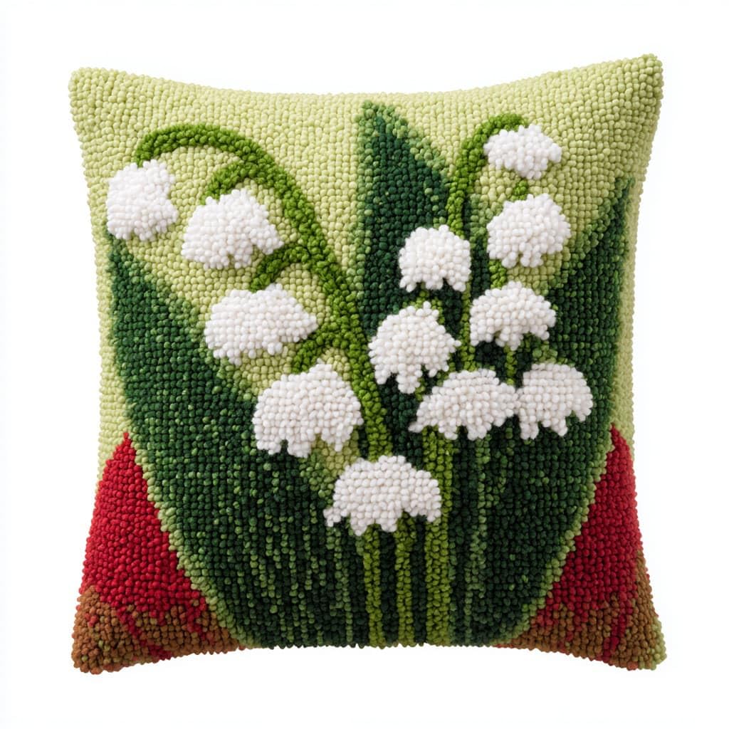 Henypt Latch Hook Cushion Kits, Lily of the Valley Flowers