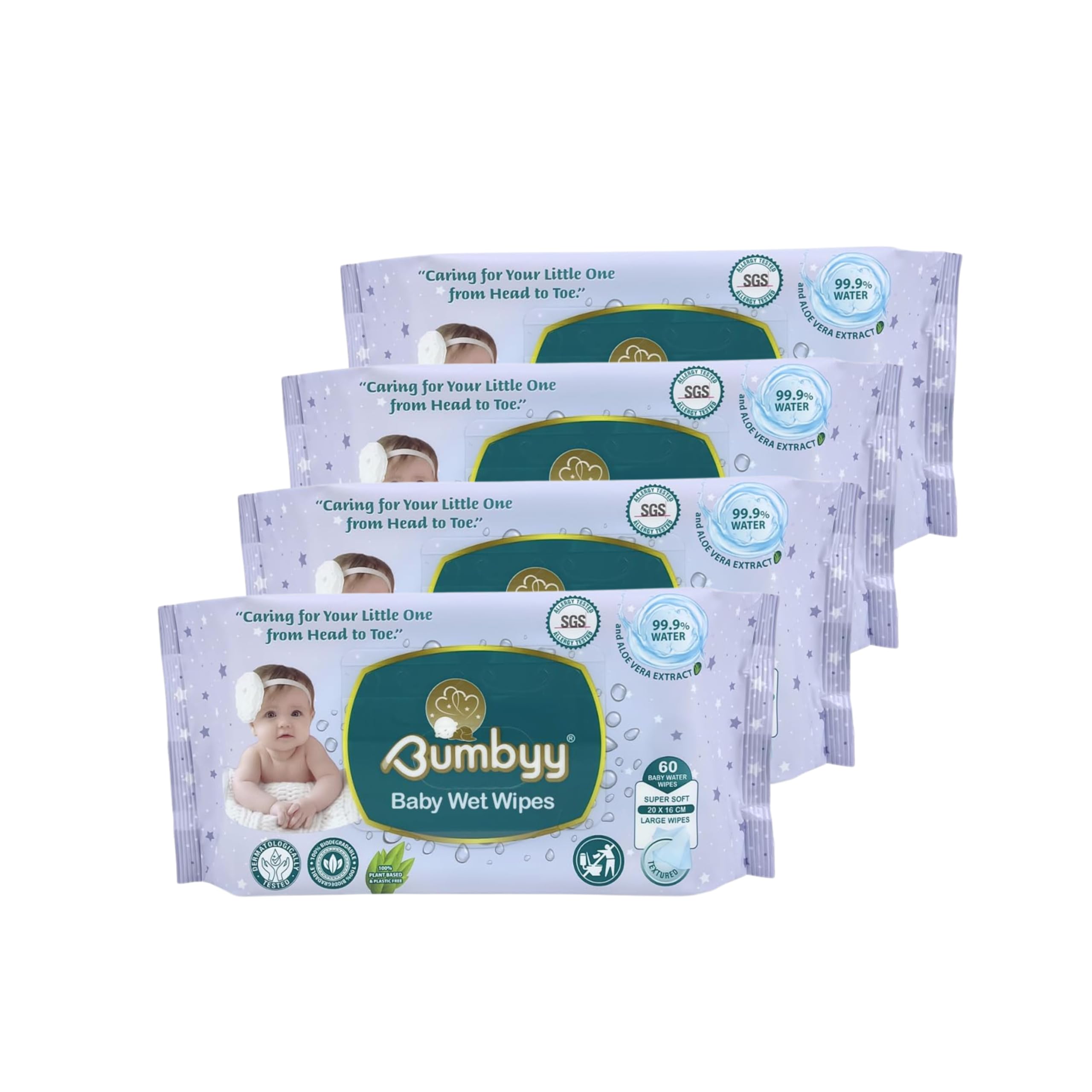 Baby Wipes Multipack 240 Count Wet Sheets, Sensitive Unscented baby Wet Wipes with 99.9% Water, Biodegradable Plastic Free - Image 2