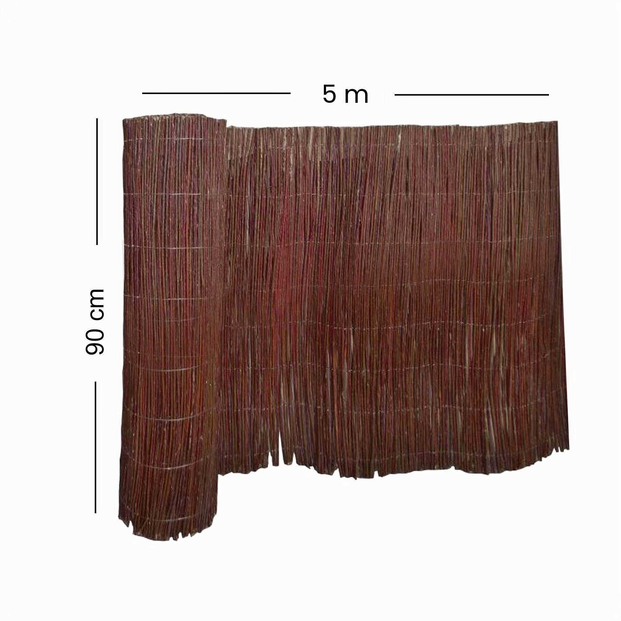 UNUS Panel de Privacidad de Mimbre, 90 x 500 cm, Marrón, Resistente al Agua, Material de Mimbre