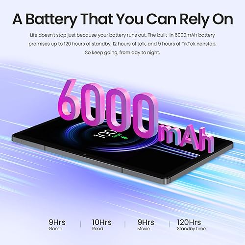 Miniatura 4 de kinstone Tablet Android 12 con 128 GB ROM 1TB Expand, tabletas para juegos de 10.1 pulgadas, tableta octa-core de 2.0 GHz, pantalla IPS FHD de 1920