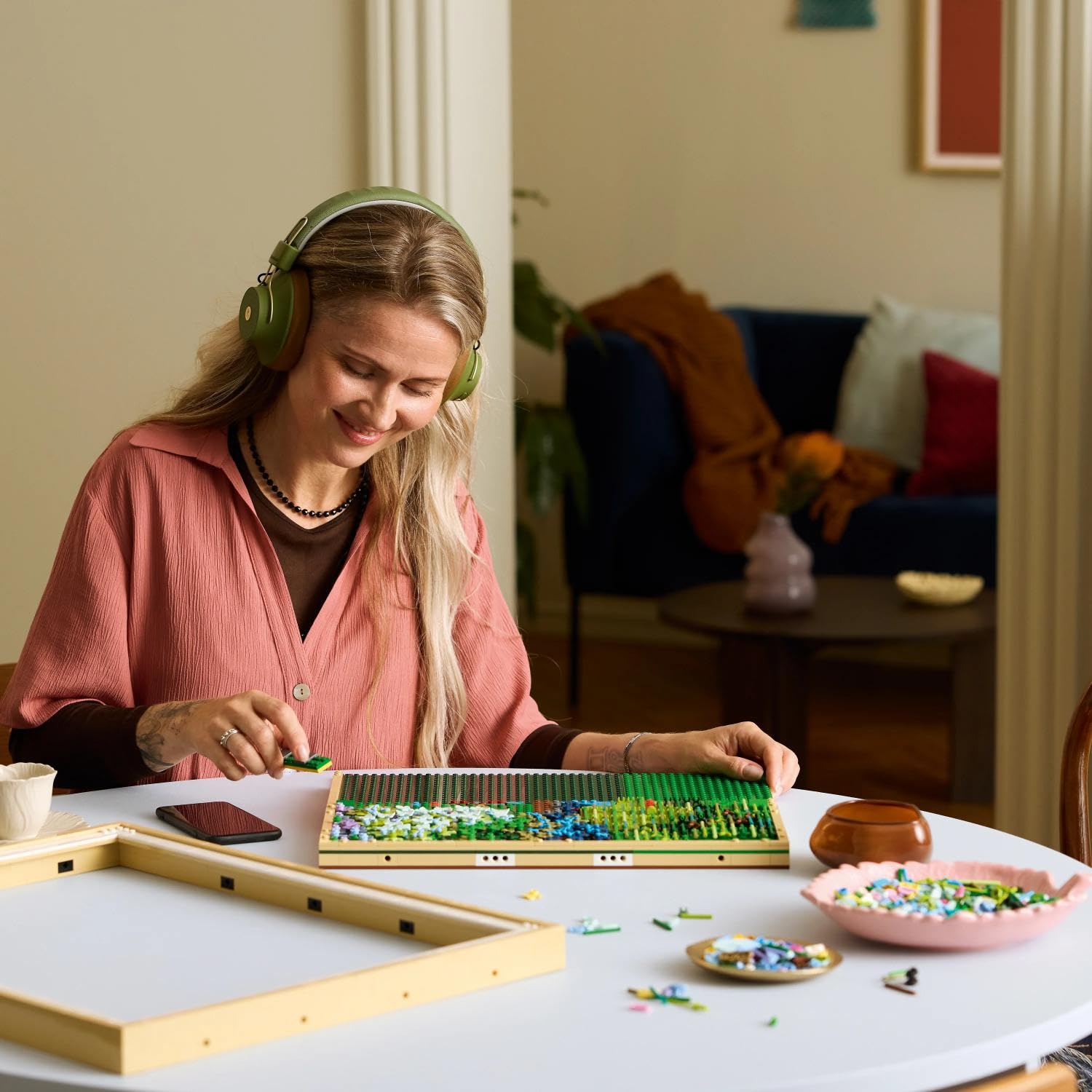 LEGO Art Claude Monet : Le Bassin aux Nymphéas, Harmonie Verte - Set de Construction pour Adulte - Décoration Murale 3D pour la Maison - Maquette de Tableau Impressionniste - Idée Cadeau DIY 31220