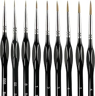 9PCS Miniature Paint Brushes - Detail Paint Brush Set, Small Paint Brush, Thin Paint Brushes, Paint Brushes for Kids, Model Paint Brushes, Artist Paint Brushes, Fine Point Brushes by Red Snail