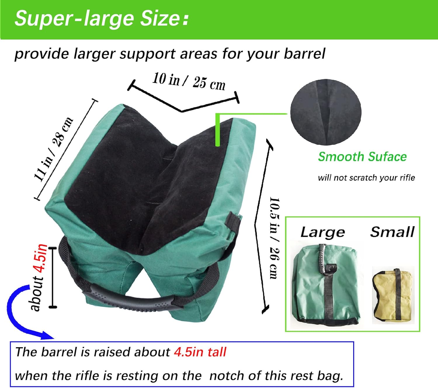 ZENGSUSU Super-Large Unfilled Shooting Rest Bag for Rifles/Long Guns，Durable Water-Proof Oxford Sandbags Portable Hunting & Shooting Gun Holders (2-Set：cam) : Sports & Outdoors