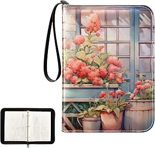 Flowerpot American Falg Waterproof Trading Card Binder,400-Pocket Trading Album Display Holder,Display Case with Card Sleeves Set for Soccer Card,Gaming Cards,and Other TCG 2011736