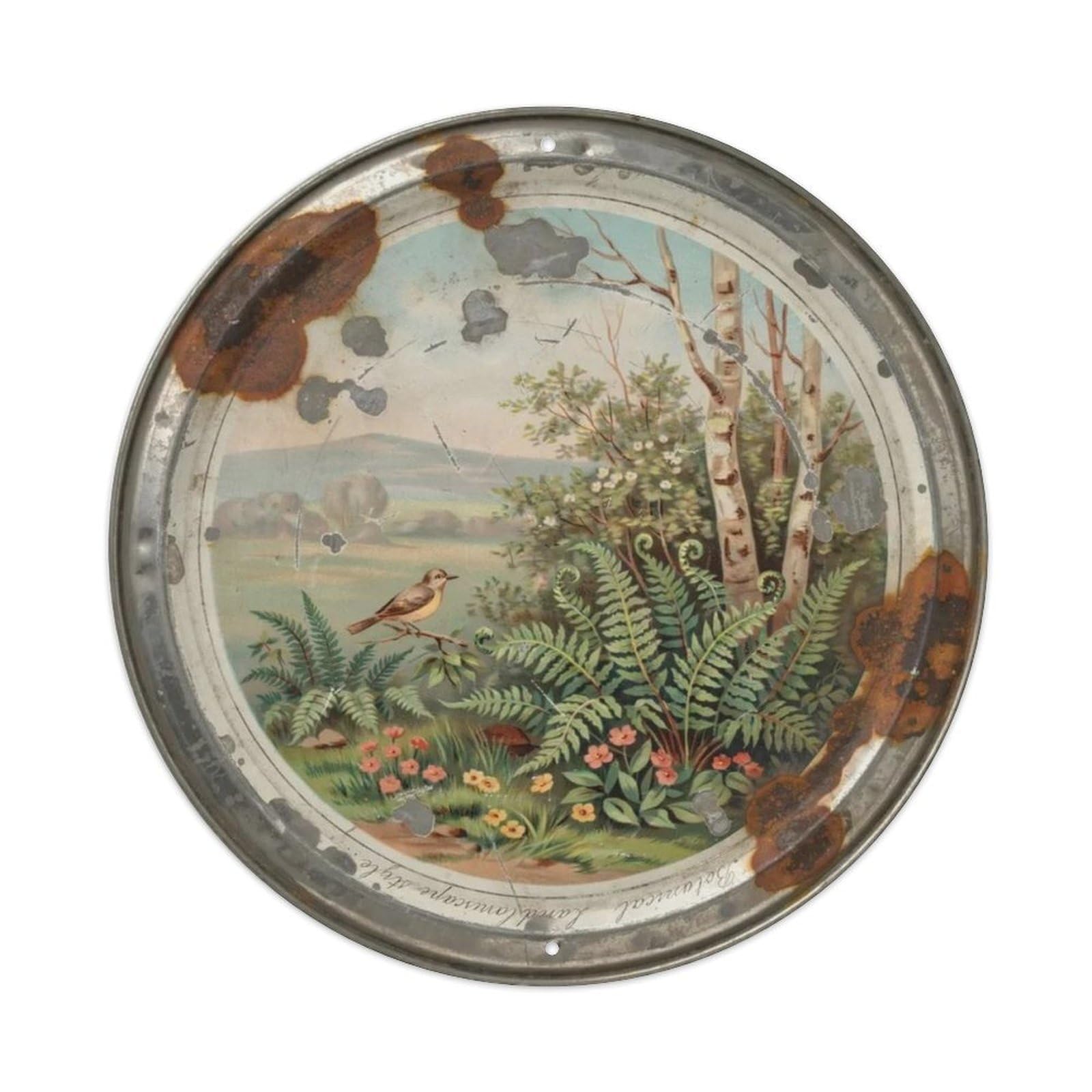 Botanical Landscape Style Metal Tin Sign Plaque