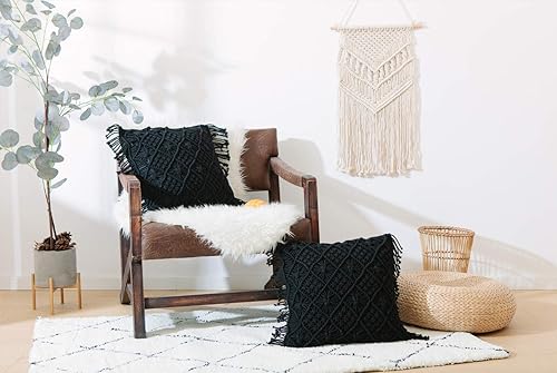 Miniatura 3 de Juego de 2 fundas de cojín decorativas, fundas de almohada tejidas de estilo bohemio para fiestas en casa, oficina y decoración al aire libre, funda