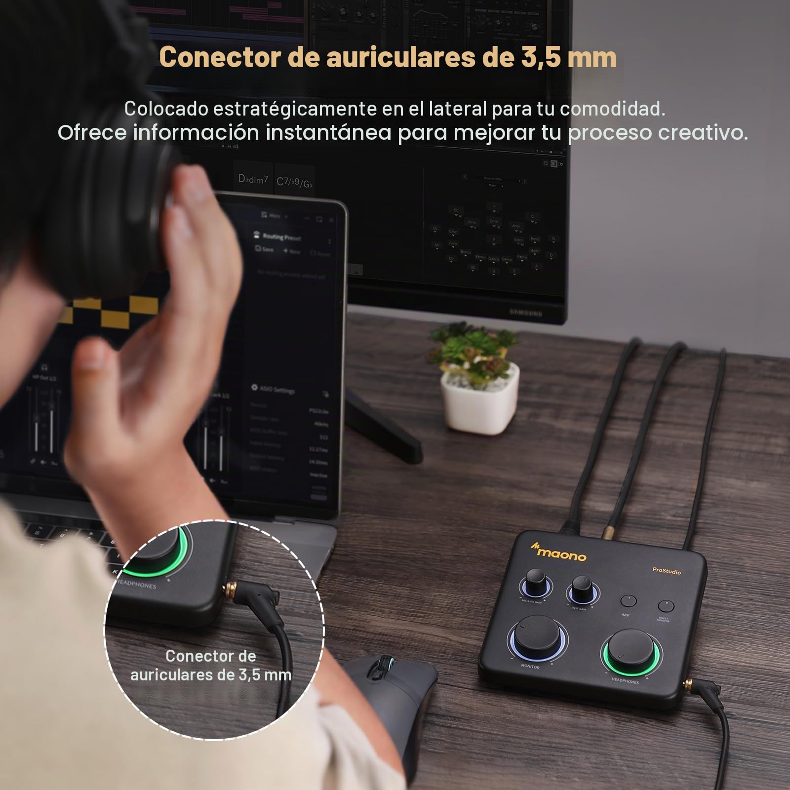 MAONO Mezclador de audio USB: interfaz con entrada XLR, software de enrutamiento de 24 bits/192 kHz, loopback, controlador ASIO para grabación de música, estudio en casa, guitarra, podcasts, streaming