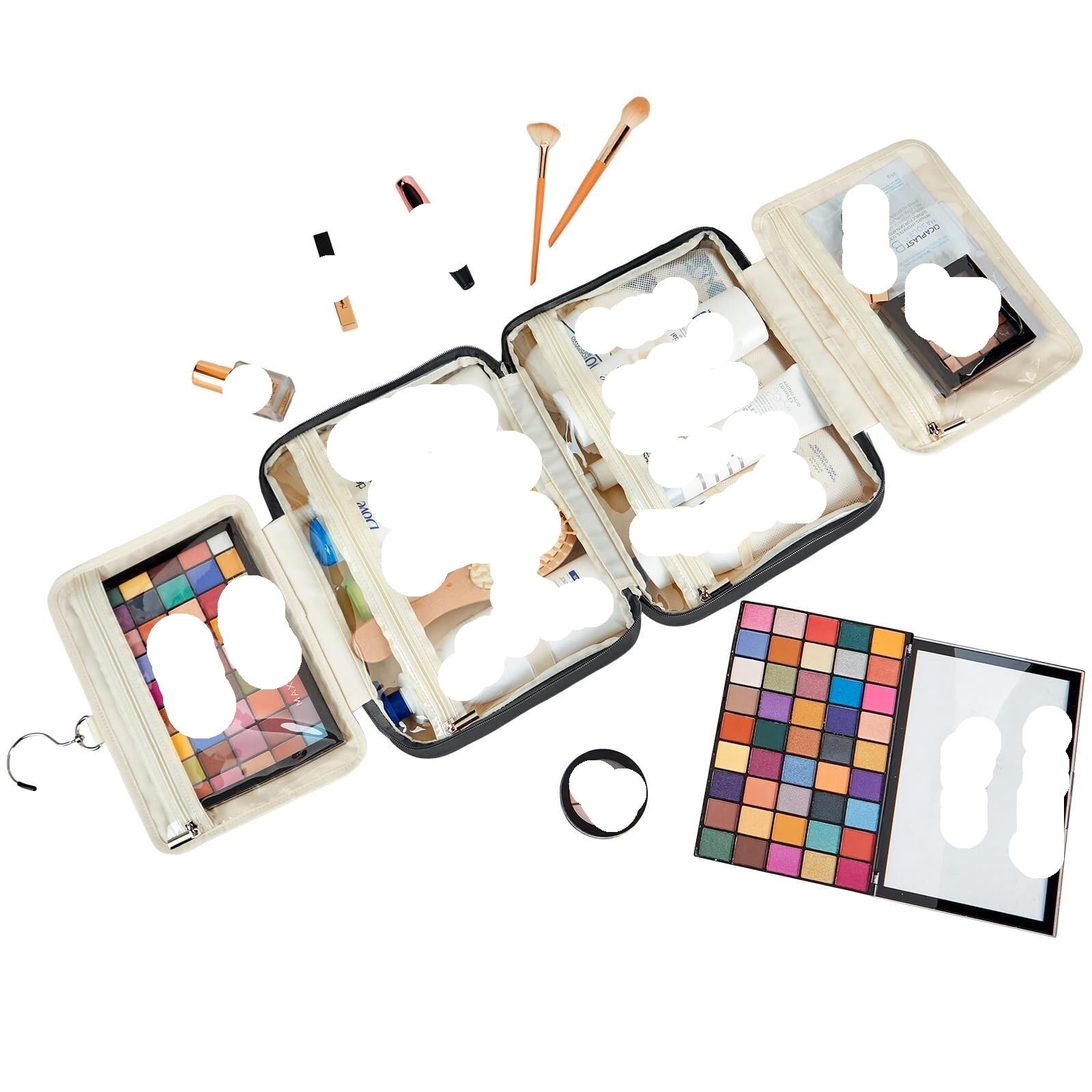 Trousse Maquillage Trousse De Toilette Trousse De Toilette Sac De Voyage avec Crochet Sac Cosmétique Sac De Rangement Cosmétique Femme Pochette Maquillage Femme