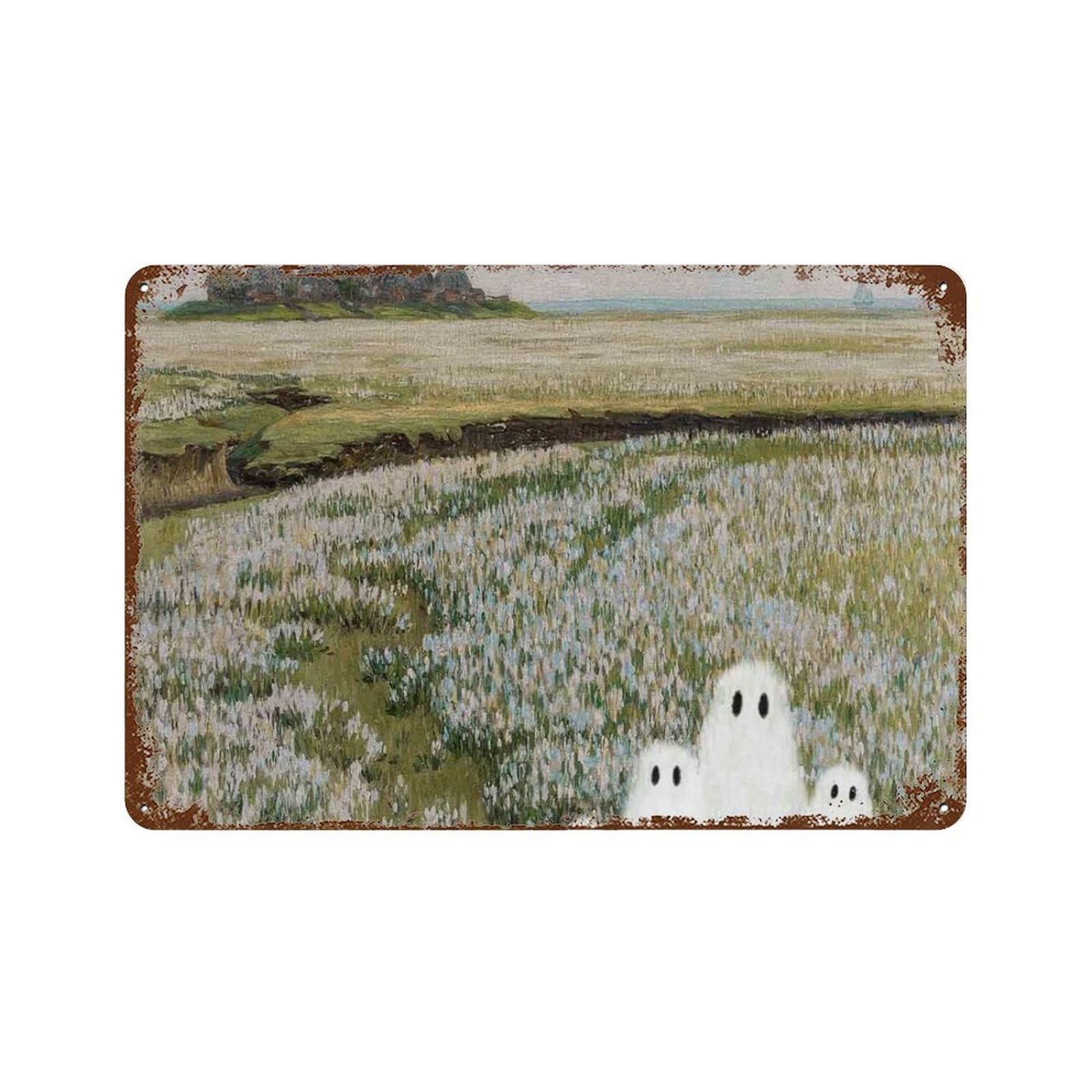 xiaoxiaoshen Funny Ghosts Halloween Art_ Vintage Square Wall Decor Art Metal Tin Poster Modern Home Decor Art Home Bar Shop Decorations Vintage Sign 20x30cm