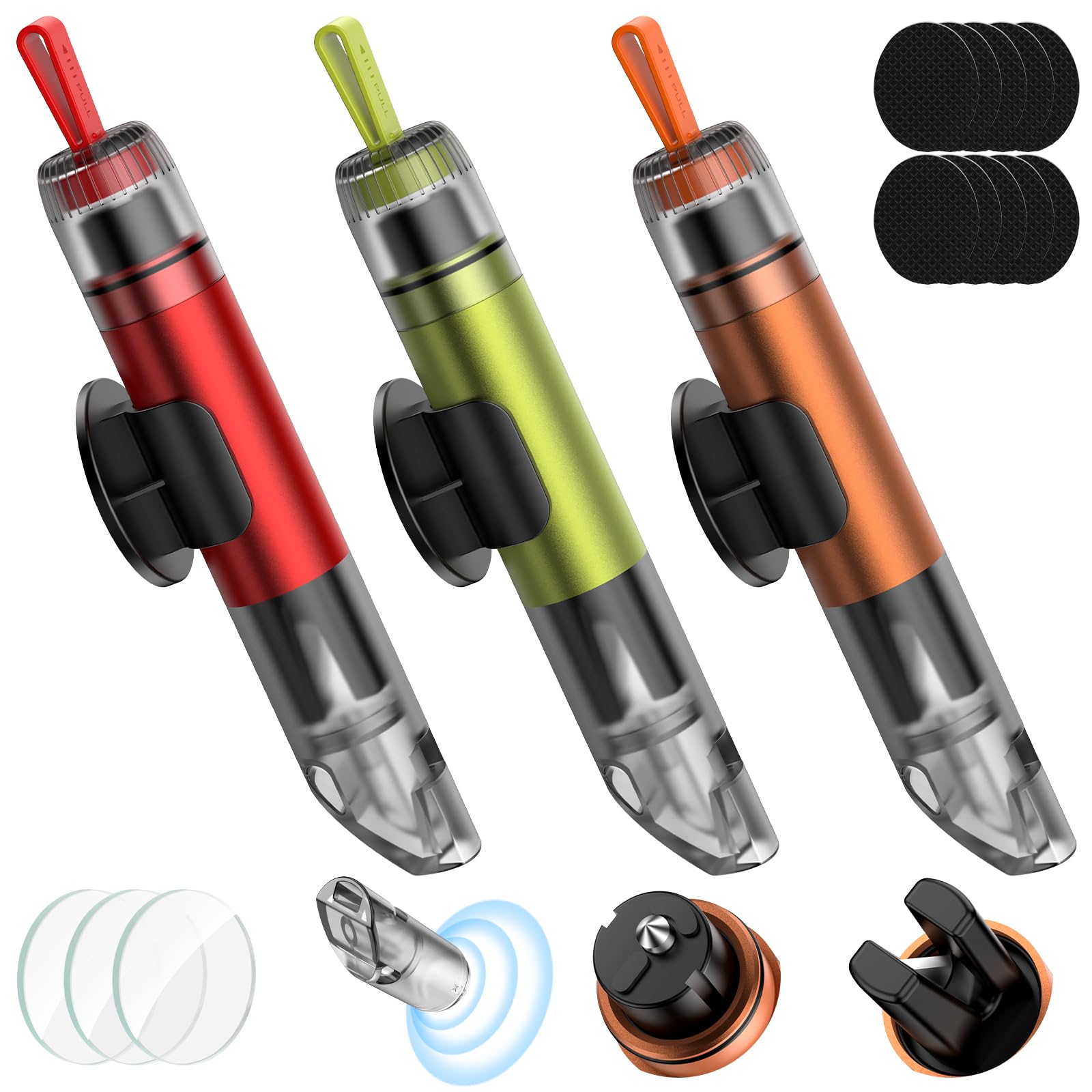 Car Safety Hammer Seatbelt Cutter and Survival Whistle Safe Transparent