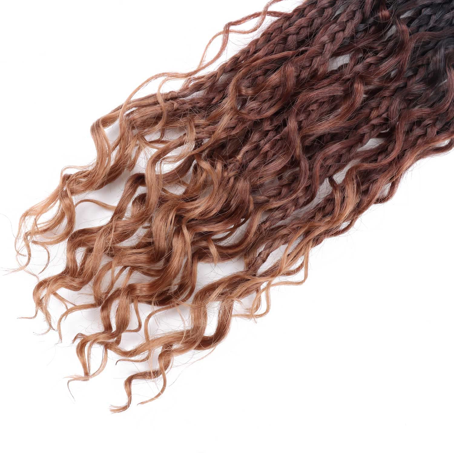 LMZIM Boho Box Braids Crochet Hair 14 Inch Goddess Box Braids Crochet Hair 1b/33/30 Bohemian Box Braids Crochet Hair for Black Women Synthetic Braiding Hair 8 Packs