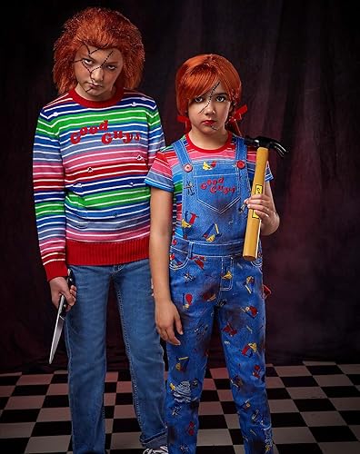 Miniatura 4 de Spirit Halloween Chucky - Kit de disfraz de chicos buenos para niños, con licencia oficial, terror, kit de disfraces de Chucky, suéter y cuchillo