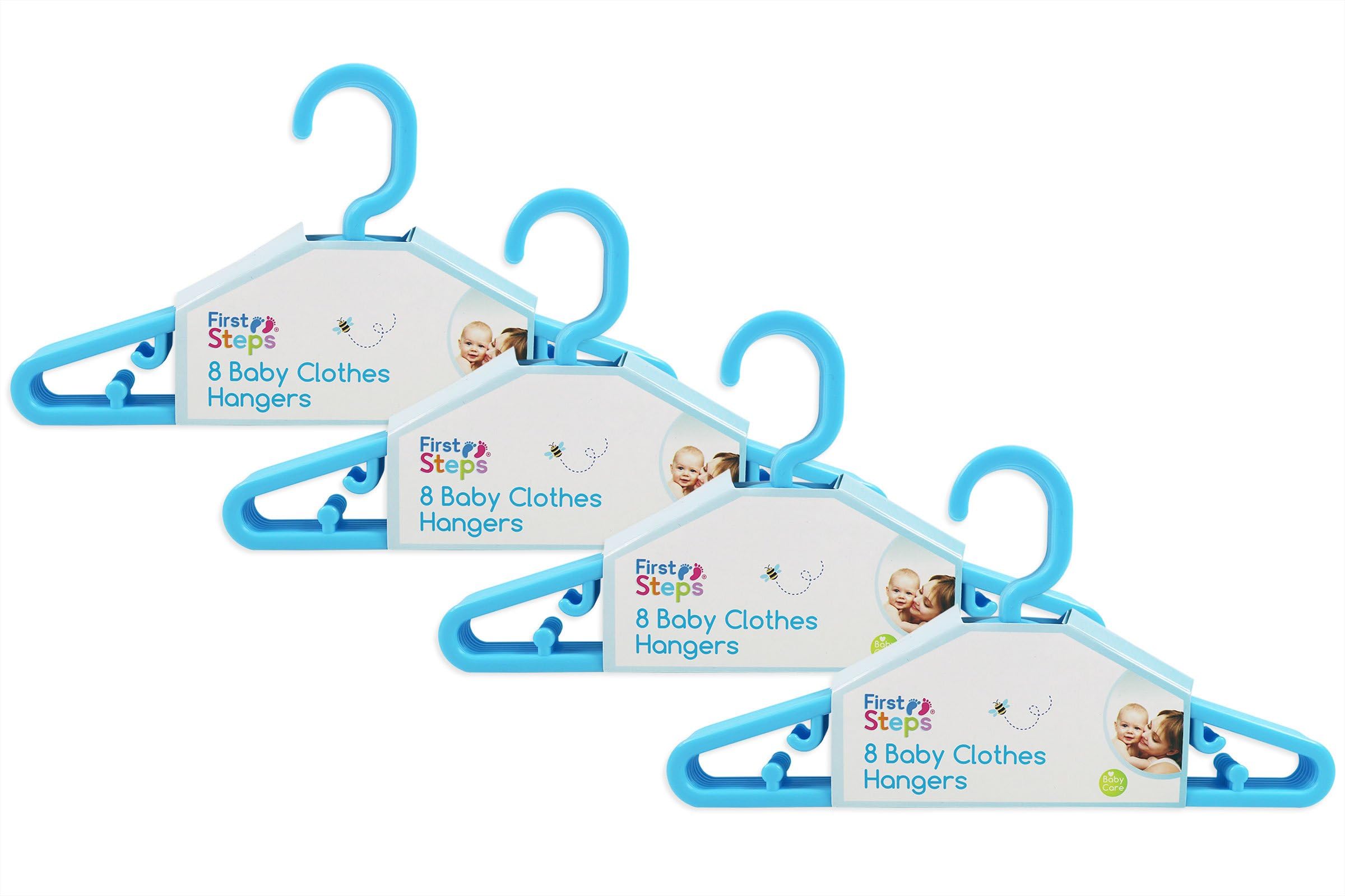 Baby Coat Hangers Small Clothes Hangers First Steps Pack of 32 Blue