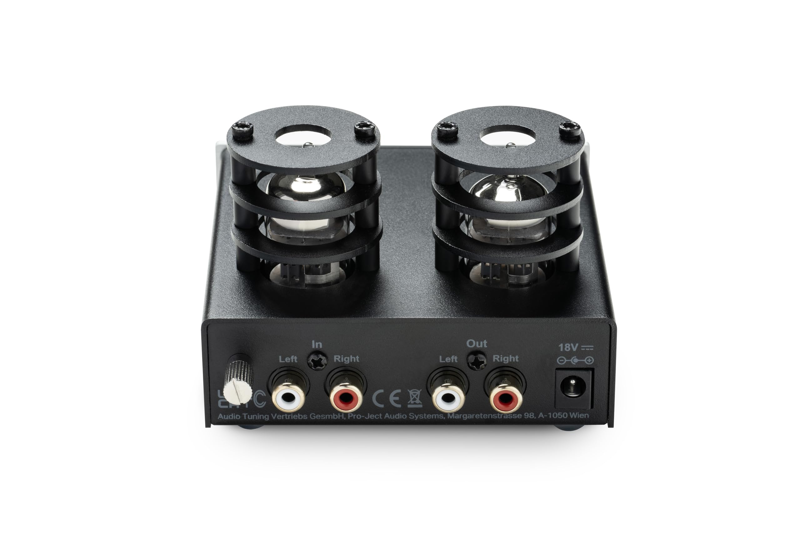 Pro-Ject Tube Box E - Preamplificador fono de doble válvula mono (negro)