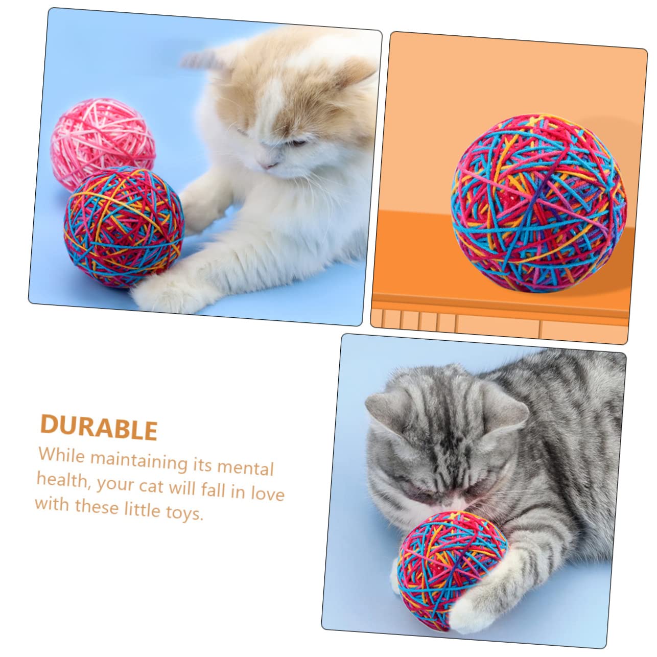 UPKOCH Cat Squeaky Balls Interactive for Kittens Chew Balls Portable Household Plaything Engaging Friendly Reduce Loneliness