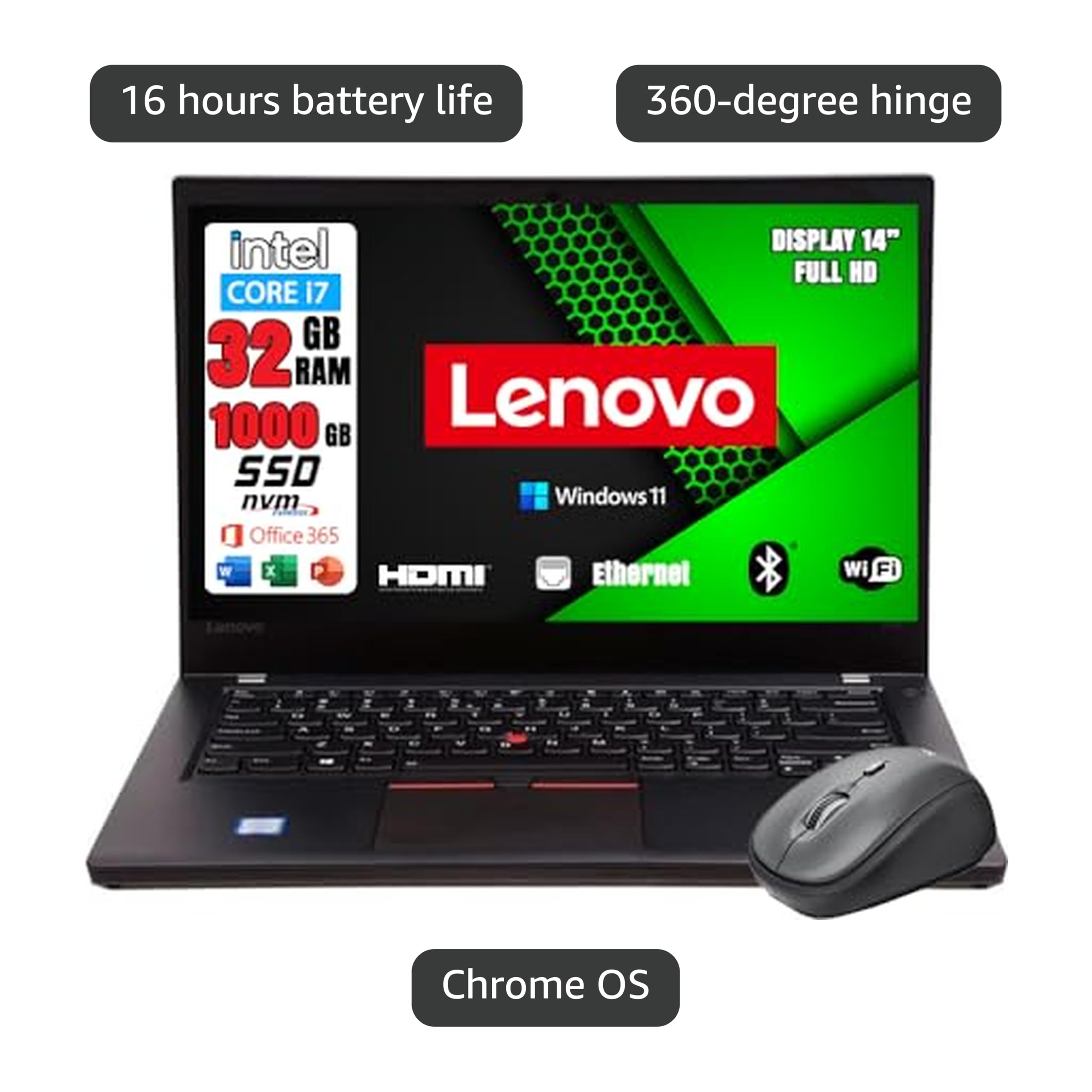 Amazon.com: Lenovo 300e Yoga Chromebook Gen 4 82W20003US 11.6