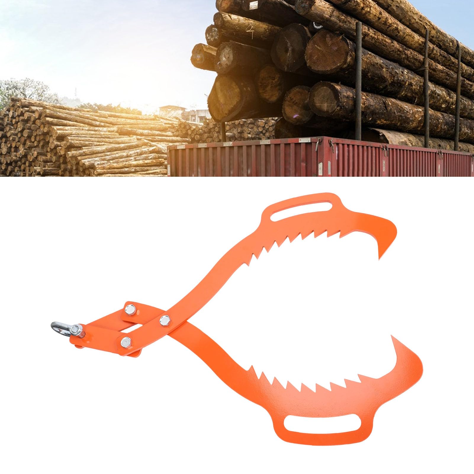 Ejoyous Pinzas de Elevación de Troncos de 30 Pulgadas, Gancho para Madera Resistente de Acero Al Carbono, Herramientas de Agarre de 4 Garras para Uso Forestal y de Construcción