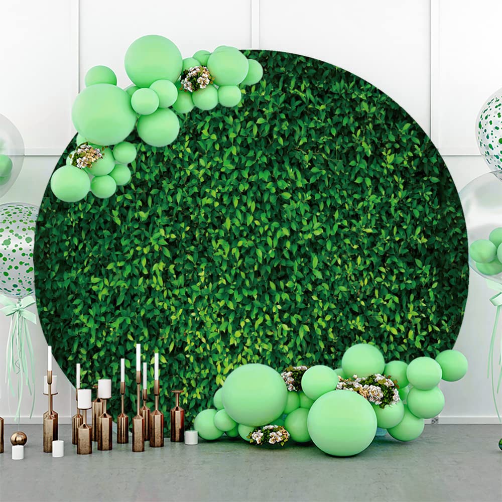 Runder Fotohintergrund 'Grüne Blätter' – 230 Cm Durchmesser, Aus Polyester – Ohne Ständer