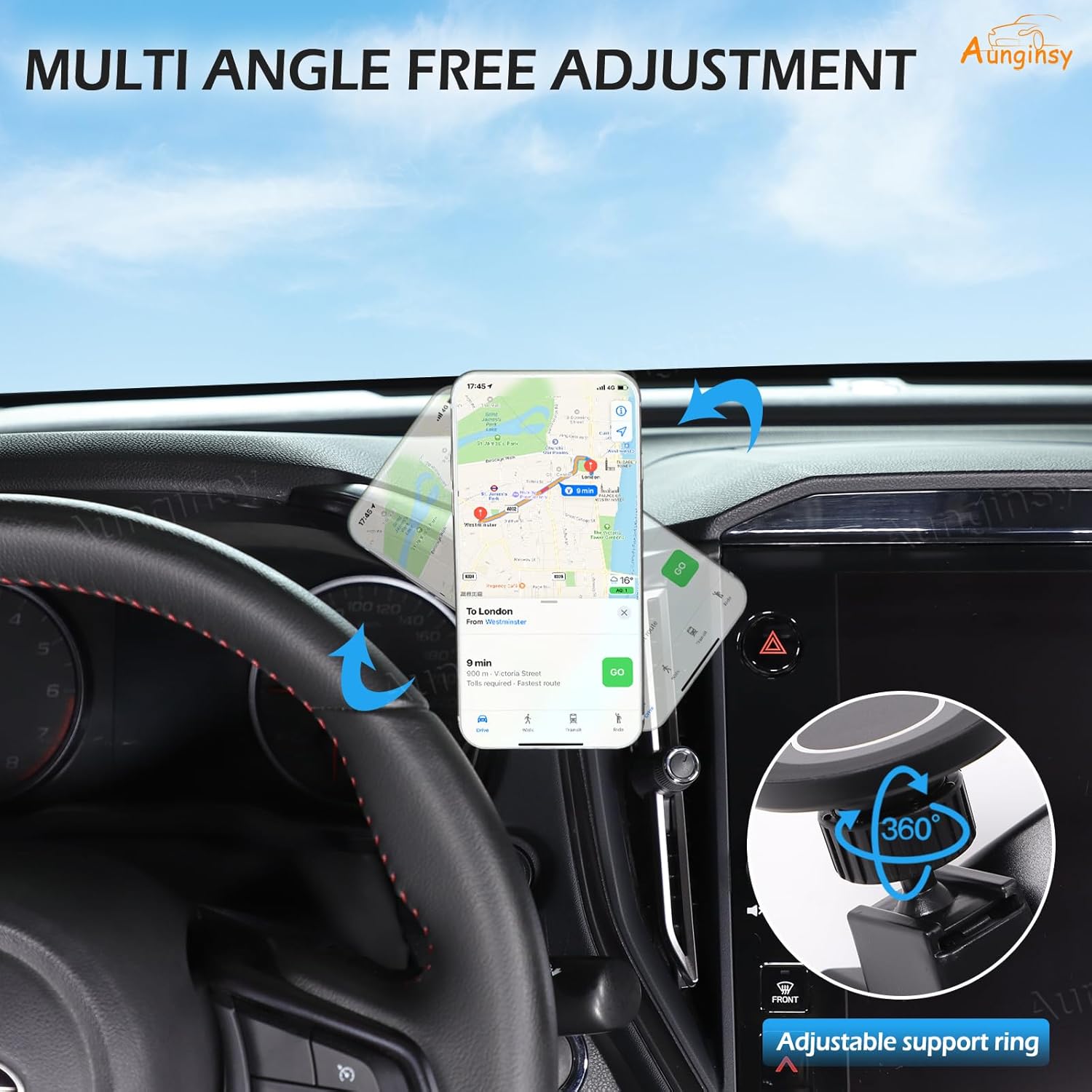 Car Vacuum Magnetic Suction Phone Holder Compatible with Subaru Crosstrek 2024+ & WRX 2022+ Center Console Air Outlet Vent Panel Mobile Phone Mount Dashboard Hands-Free Cell Phones Bracket Accessories