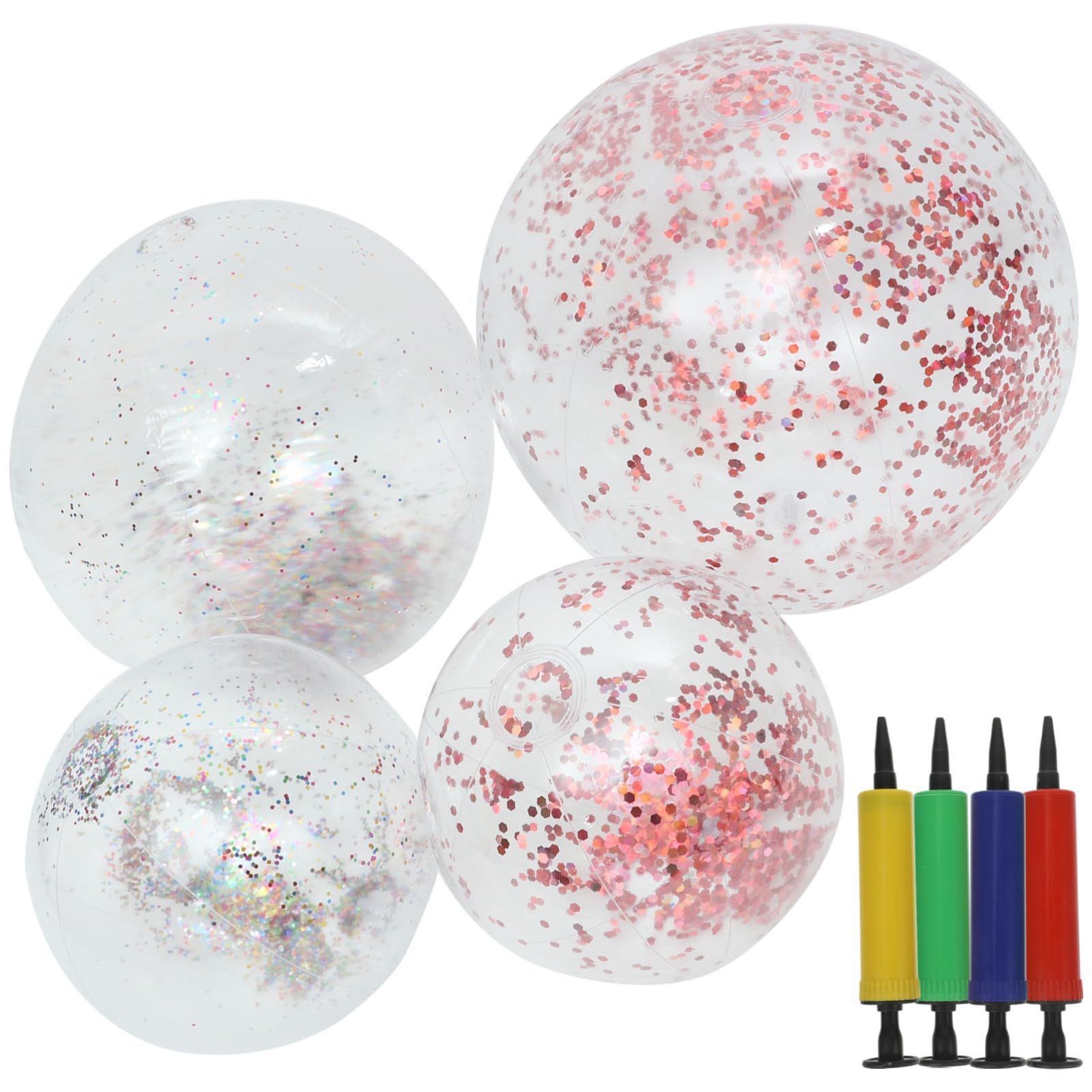 Hemoton 1 Set Inflatable Glitter Sequins Beach Ball Pool Balls for Parties Summer Fun and Backyard Activities Eye Catching Durable Design Random Color