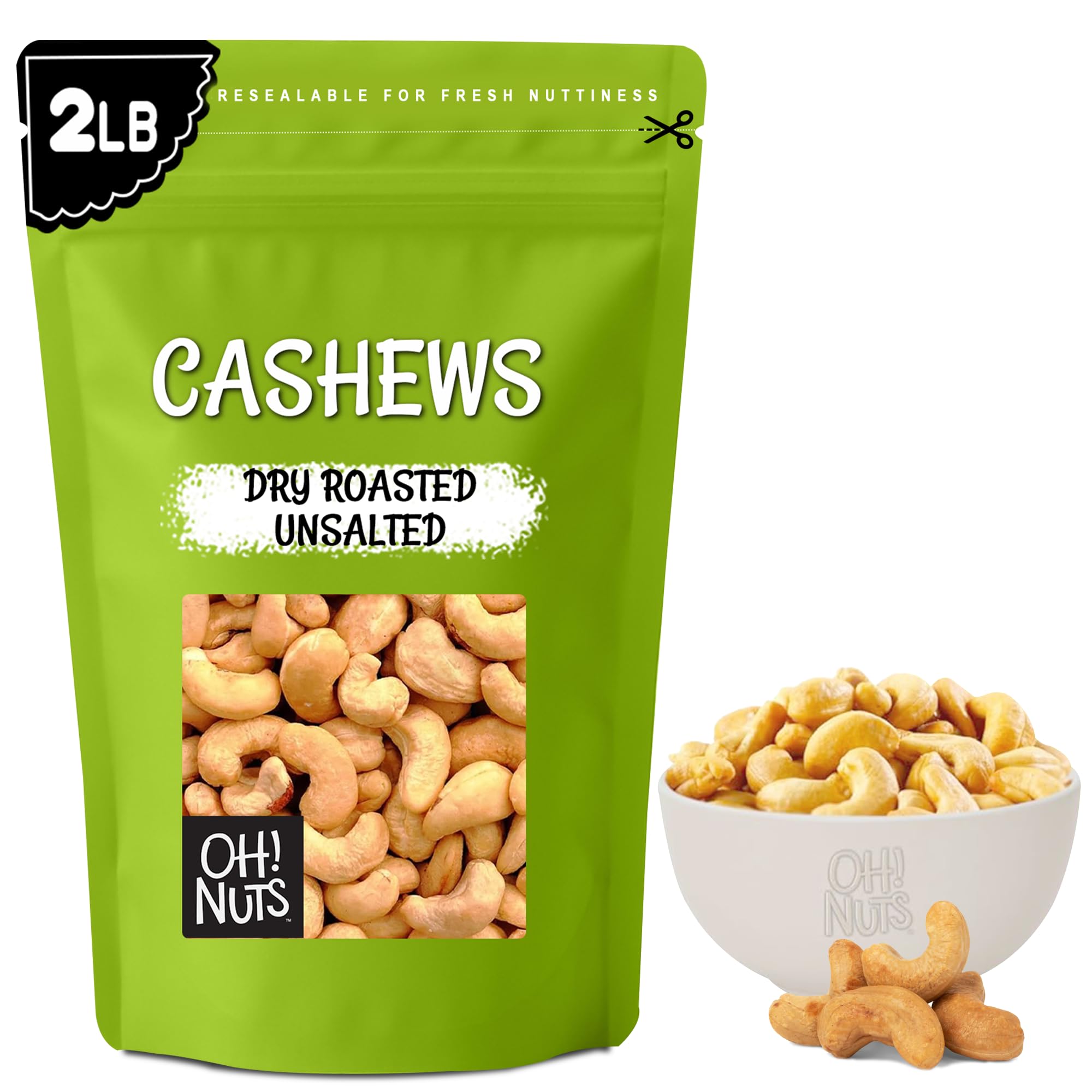 Amazon.com : Oh! Nuts Cashews Roasted Unsalted - 2 lb - Dry
