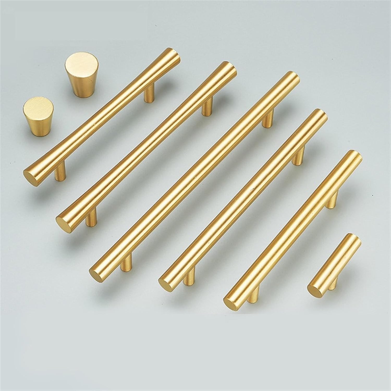 Pure Copper Kitchen Cabinet Handles Cupboard Door Pulls Drawer Knobs European Brass Gold Furniture Handle Hardware 1Pcs (Color : T1032 128mm)