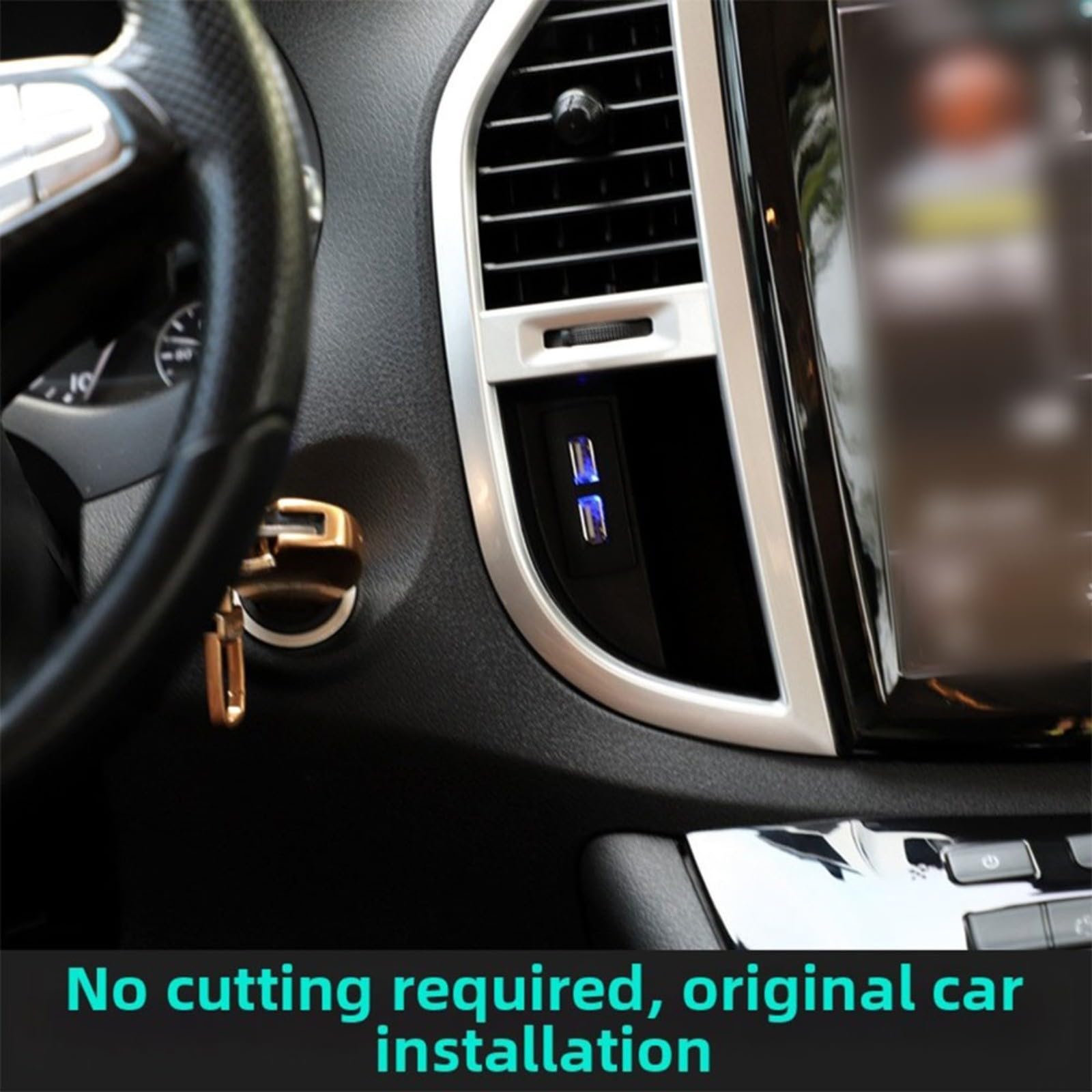 Consola central de coche Cargador USB 24A Interfaz para Mercedes Vito 2016-2020, plástico, ideal para viajes y conducción diaria