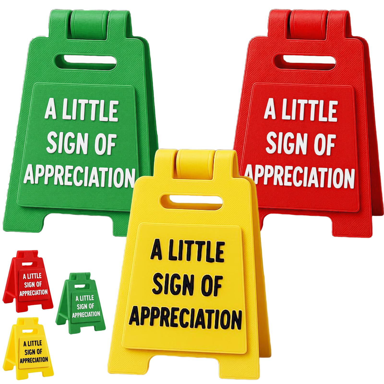 AIKOBAA Mini 3PCS "A Little Sign of Appreciation" Desk Token, Small Multicolored Thank You Sign for Colleagues, Teachers & Friends, 5.5x3.7cm Novelty Appreciation Gift (3PCS-Multicolored APPRECIATION)
