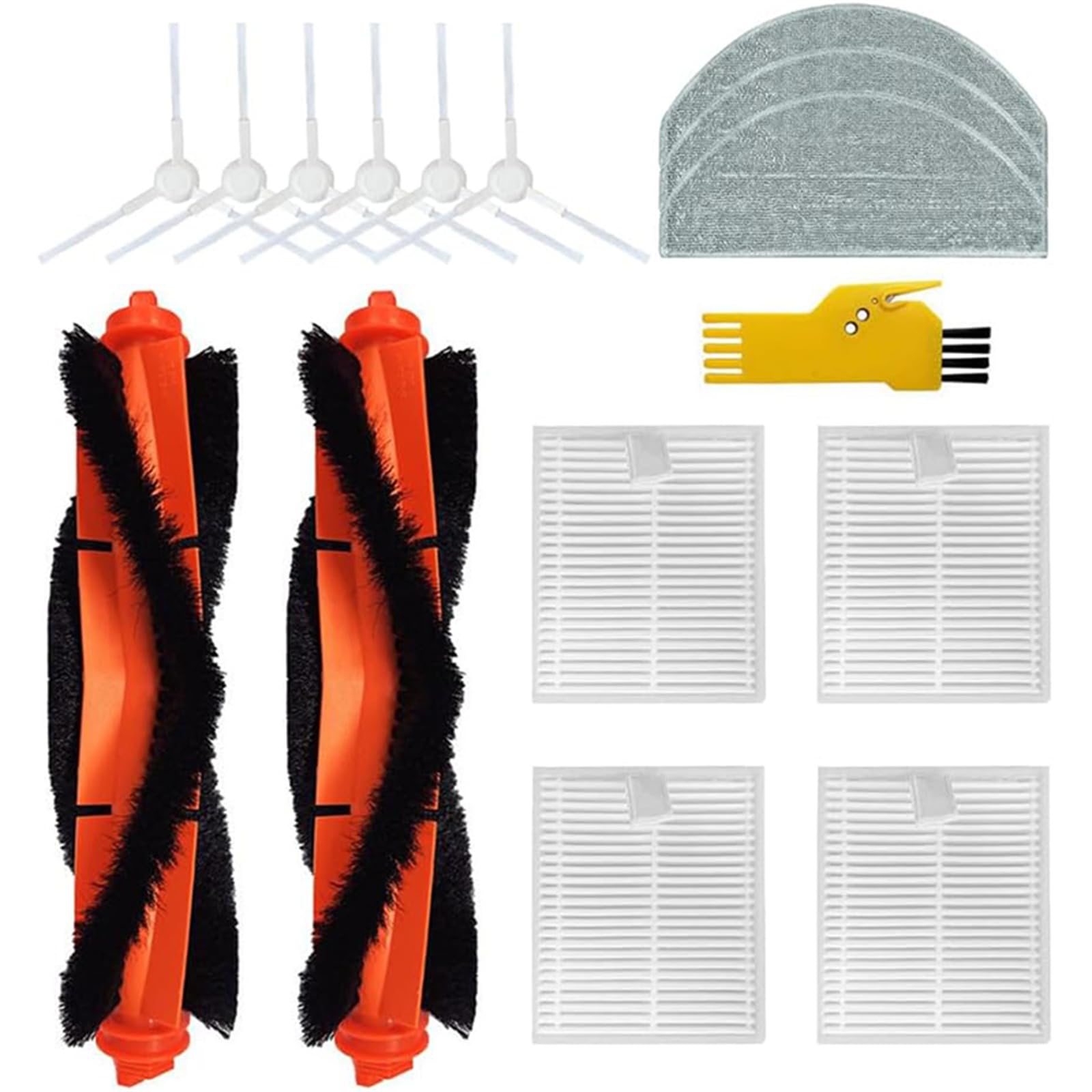 Mekalero Roller Brush Sweeping Robot Side Brushes Robot Vacuum Accessories for E10 B112 / E12 Sweeping Mop Pad